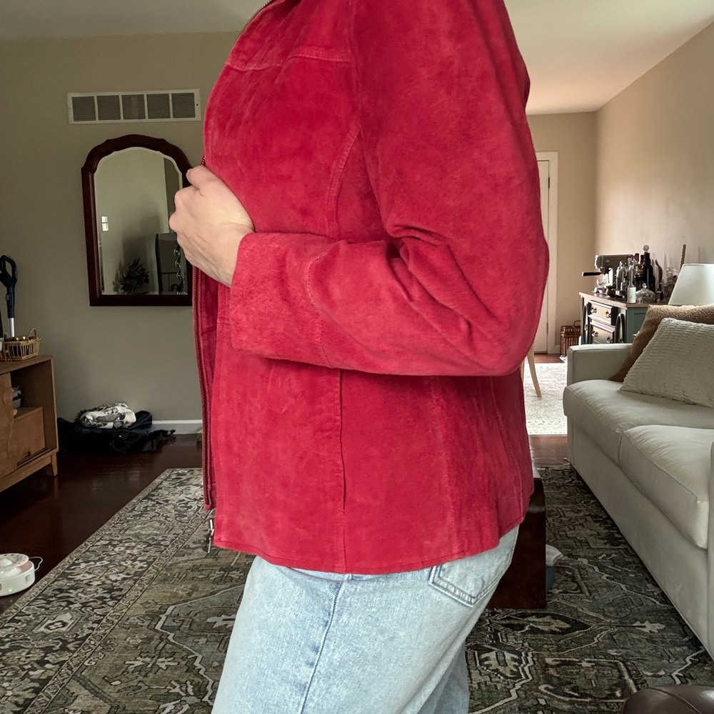Bernardo Red Suede Zip Jacket - image 2